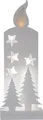 Produktbild: LED Weihnachtsdeko Grandy von Star Trading, Weihnachtsmotive aus Holz in Weiß, Kerze, Tannen und Sterne mit Beleuchtung und Timer, batteriebetrieben, Höhe: 36 cm