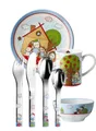 Produktbild: PURESIGNS Kindergeschirr-Set FERME (7-tlg), 1 Personen, Edelstahl 18/10, Porzellan, Plastikfreier Essgenuss für die Kleinen