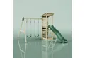 Produktbild: OutdoorToys Spielturm Neapel aus Holz in Grün mit Kinderschaukel & Rutsche, Kletterwand