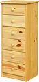 Produktbild: Möbilia Kommode | 6 Schubladen | Kiefer-Holz massiv | B 43 x T 35 x H 106 cm | natur-lackiert | 19020002 | Serie KOMMODE