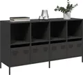 Produktbild: vidaXL Sideboard Schwarz 135x39x73,5 cm Kaltgewalzter Stahl
