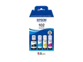 Produktbild: EPSON ET2851 ET2856 EcoTank 102 4er-Pack, C13T03R640 Nachfülltinte