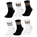 Produktbild: OCCULTO Tennissocken Occulto Damen Leoparden Muster Tennis Socken 6er Pack (Modell: Nala) (6-Paar) schwarz 35-38