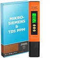 Produktbild: Measury Mikrosiemens Messgerät und PPM Messgerät Wasser, Wassertester Trinkwasser, TDS Messgerät für Trinkwasser, EC Messgerät, Leitwertmessgerät Aquarium - Leitfähigkeitsmessgerät Wasser Tester