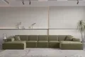 Produktbild: Wohnlandschaft U-Form CELES PREMIUM XL in Stoff Opera Velvet Olivgrün