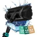 Produktbild: VONROC Teleskop Waschbürste mit Teleskopstiel 1,8m - Ausziehbar Teleskopstangen Reinigung für Fenster, Auto, Solaranlage - inkl. Bürste, Schlauch, Seifenspender