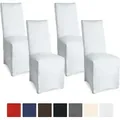 Produktbild: 4er Set Bankett Stuhlhusse Leona Stretch	weiß