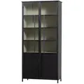 Produktbild: Vitrine Exhibit XL aus Metall, Industrial Design, Schwarz, pulverbeschichtet, mit Glastüren