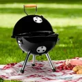 Produktbild: Haushalt International Holzkohlegrill Mini-Kugelgrill in schwarz Maße: ca. Ø 32 cm, Höhe: ca. 45 cm