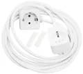 Produktbild: SCHELLENBERG 3 m mit Zusatzsteckdose Verlängerungskabel, Typ F (Schuko), (3 cm), geeignet für gewöhnliche Steckdosen im Innenbereich, weiß