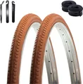 Produktbild: 2 x Kenda K-142 Fahrradreifen Fahrradmantel Braun 40-635 (28 x 1 1/2) + 2 x Schläuche DV inkl. Reifenheber