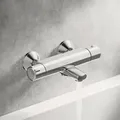 Produktbild: Hansa HANSAMICRA Wannenthermostat 58162171 Aufputz, S-Anschlüsse, Ausladung 159mm, chrom
