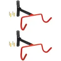 Produktbild: WELLGRO 2x Wand Fahrradhalter - Stahl - Tragkraft bis 30 kg - Wandmontage - Fahrrad Ständer - klappbar - Farbe wählbar, Farbe:Rot