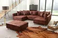 Produktbild: Kuechen-preisbombe Wohnlandschaft Sofa Couch Ecksofa Eckcouch in Mikrofaser Vintage braun Minsk XXL