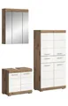 Produktbild: xonox.home Badmöbel-Set Badezimmer-Set Wave, weiß Hochglanz / Nox Oak, 3-teilig, optional, (3-St), Badmöbel, Badkombination