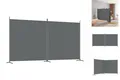 Produktbild: vidaXL Paravent 2-tlg Paravent Anthrazit 348x180 cm Stoff Spanische Wand Sichtschutz S