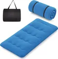 Produktbild: COSTWAY Matratze mit waschbarem Bezug und Tragetasche, Tatami-Matte faltbar, Bodenmatratze 90x200cm Blau
