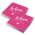 Produktbild: itenga Servietten Schön dass du da bist 30 x 30cm 3-lagig 40 Stück für Kommunion Konfirmation Hochzeit Taufe und andere Feiern (fuchsia pink (Pantone 226 U))