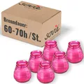 Produktbild: Sovie CANDLES Glaswindlicht Flairlight PINK 6er Set – Edle Kerzen im Glas – ca. 60–70 Std Brenndauer – Romantische Deko & Stilvolles Licht - Kerzen Deko Innen & Außen