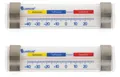 Produktbild: 2 Stück Edelstahl Kühlschrankthermometer Set mit Saugnapf und Haken Temperatur -40 bis +24°C Analog Thermometer Kühlschrank Gefrierschrank Kühltheke