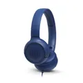 Produktbild: JBL Tune500 On-Ear Kopfhörer mit Kabel in Blau – Ohrhörer mit 1-Tasten-Fernbedienung, integriertem Mikrofon und Sprachassistent – Telefonieren und Musik hören unterwegs