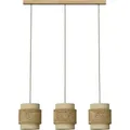 Produktbild: 3er Pendelleuchte Morten, Rattan/Creme, 70 x 120 cm, Vicco
