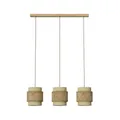 Produktbild: Vicco 3er Pendelleuchte Morten, Pendelleuchte, Rattan/Creme, 70 x 120 cm