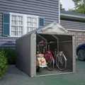 Produktbild: Gerätehaus Garagenzelt Carport Folienzelt Gartenschuppen Fahrradgarage Lagerzelt Aufbewahrungsgarage Auto Motorrad Schutz Unterstand 157x218x166cm - Grau