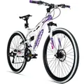Produktbild: Bergsteiger Kodiak 26 Zoll Mountainbike, geeignet ab 150 cm, Scheibenbremse, Shimano 21 Gang-Schaltung, Vollfederung, Damen-Fahrrad & Mädchen-Fahrrad - Violett