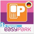 Produktbild: 1x EASYPARK Aufkleber Easy Park Vignette APP Sticker Hinterglasaufkleber klein, KFZ Ticket Auto Parkplakette Parken (6 x 6 cm, UV Schutz, wiederablösbar, Made in Germany)