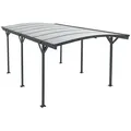 Produktbild: Juskys Einzelcarport Unterstand mit gebogenem Dach 5 x 3 m, BxT: 302x505 cm, 226 cm Einfahrtshöhe, Bogendach mit UV Schutz, hohe Wind und Schneelast grau