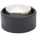 Produktbild: WAGNER Design-Boden-Türstopper SCREW OR GLUE/Schrauben oder Kleben - Durchmesser Ø 51 x 30 mm, Metall gebürstet, Edelstahloptik, thermoplastischer Kautschuk, Designpreis - 15517111