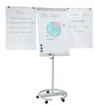 Produktbild: FRANKEN Flipchart, Beschreibbar, Magnetisch, Mobil, Mit Rollen und 2 Seitenarmen, Whiteboard mit Ständer, Papierhalterung und Stifteablage, 68 x 105 cm, ECO Mobil, F2400/N