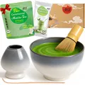 Produktbild: Matcha Set mit BIO Matcha Tee Pulver | Teeschale, Matchabesen & Halter | Kiri