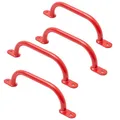 Produktbild: TRIBECCO Klettergriffe Haltegriffe für Outdoor & Indoor Metall Griffe für Spielplatz, Klettergerüst, Spielturm, Hochbett, Leiter und Kletterwand im Kinderzimmer (350 mm Rot, 4 Stücke)