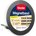 Produktbild: GAUDER Magnetband selbstklebend mit 3M-Kleber - Stark haftender Magnetstreifen zuschneidbar - Magnetklebeband mit hoher Magnetkraft & zuverlässiger 3M-Klebeschicht (6 m x 20 mm)