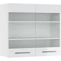 Produktbild: Vicco Küchenglasschrank Fame-Line Glashängeschrank Weiß Hochglanz/Weiß 80 cm