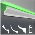 Produktbild: Hexim Eckprofil LED-10 (LED Stuckleisten - Indirekte Beleuchtung, Deckenleisten aus PU, leicht & lichtundurchlässig - 1 Stück / 2 Meter) LED-10 / 75x45