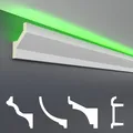 Produktbild: HEXIM LED Stuckleisten Sparpakete - Indirekte Beleuchtung mit Deckenleisten aus PU, leicht & lichtundurchlässig- (2m LED-10) Zierleisten Zubehör Wand