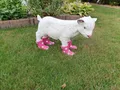 Produktbild: Gartenfigur Ziege mit Stiefel Pink Ziegenbaby Schaf Garten  Zicklein Lamm