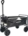 Produktbild: KIRKJUBØUR® faltbarer Bollerwagen, 100L Volumen, stufenlos verstellbarer Griff, 360° drehbare Räder, kompakt faltbar, schwarz/weiß | KJ-124
