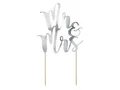 Produktbild: partydeco Tortenstecker, Cake Topper Mr & Mrs / Hochzeit 25.5cm, silber