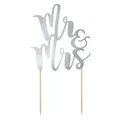 Produktbild: Tortendekoration 'Mr & Mrs' silber Hochzeitstorte Tortenstecker Cake Topper
