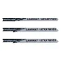 Produktbild: wolfcraft 3 Stichsägeblätter für Laminat und Parkett I 2674000 I U-Schaft I sehr saubere Schnitte I für Stichsägen von Black & Decker, Einhell, Ryobi etc