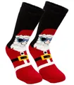Produktbild: BRUBAKER ABS-Socken warme Unisex Socken Weihnachtssocken (Kuschelsocken Weihnachten, 1-Paar, Wintersocken für Damen und Herren, Socken Strümpfe Freizeitsocken) Weihnachtsmann Santa Cool - Socken Geschenk Lustig - One Size EU 40-45
