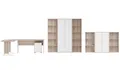 Produktbild: moebel-dich-auf Büromöbel-Set OFFICE LINE, (Komplett-Set, 8-tlg., Winkelschreibtisch mit Rollcontainer + 2 Aktenschränke + 4 Aktenregale), in Eiche Sonoma / Weiß