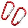 Produktbild: 10 Alu- Karabinerhaken 50 x 5mm Rot Karabiner Feuerwehrkarabiner