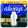Produktbild: always Ultra Binde Größe 5 Secure Night Extra mit Flügeln 20 Stück