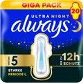 Produktbild: Always Ultra Damenbinden Flügel 20 Stück Größe5 Starke Periode Saugfähig