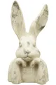 Produktbild: EXNER Kleiner putziger origineller Osterhase als Büste Poly cremeweiß matt gefleckte Shabby Vintage Optik ca. 30 cm hoch